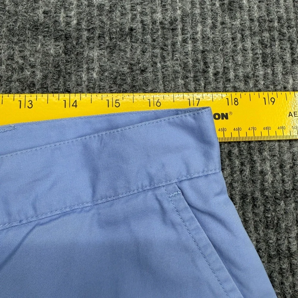 NWT Vtg Polo Ralph Lauren Blue Cotton Flat Front Chino Shorts Mens 34x9.5 Inseam